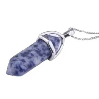 Collier Pendentif Prisme Chakra en Sodalite