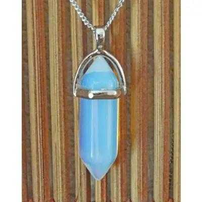 Collier Pendentif Prisme Chakra en Opaline