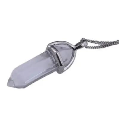 Collier Pendentif Prisme Chakra en Cristal blanc