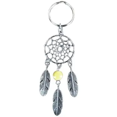 Porte Clés Attrape Rêves Perle jaune