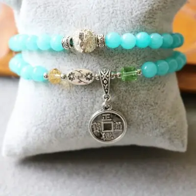 Bracelet Pièce de Protection en Amazonite