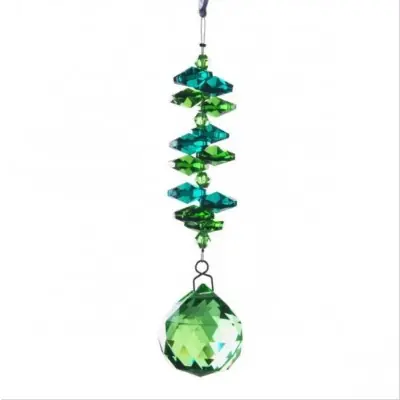 Suspension Cristal à Facettes 30mm Cascade vert