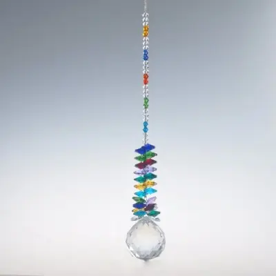 Suspension Cristal Solaire 40mm à Facettes blanc