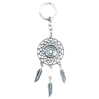Porte Clés Attrape Rêves Sun Yantra Mandala Bleu