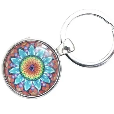 Porte Clés Sun Yantra Mandala rouge