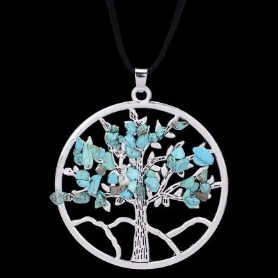 Pendentif Arbre de vie en Turquoise