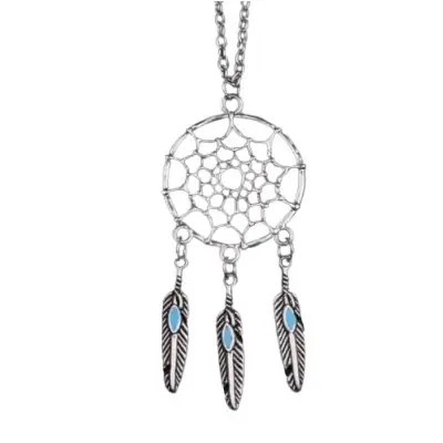Collier Pendentif Attrape Rêves Turquoise