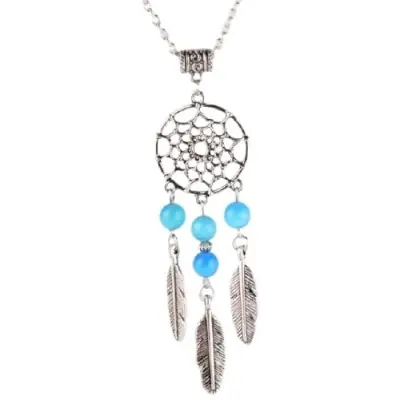 Collier Pendentif Attrape Rêves Perles turquoises