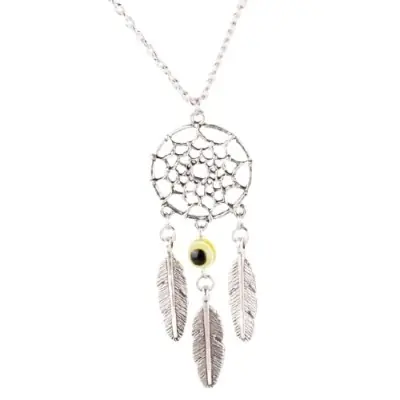 Collier Attrape Rêves Perle Anti Mauvais Oeil jaune