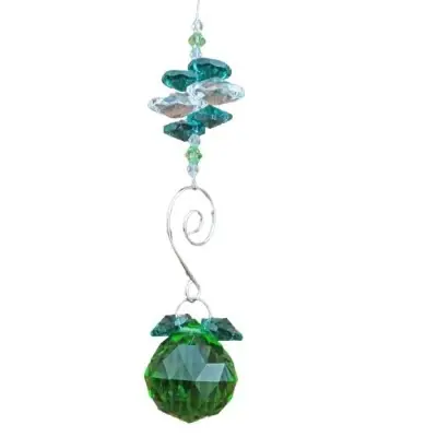 Suspension Spirale Cristal Solaire vert 30mm