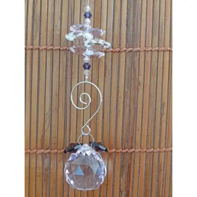 Suspension Spirale Cristal Solaire rose 30mm