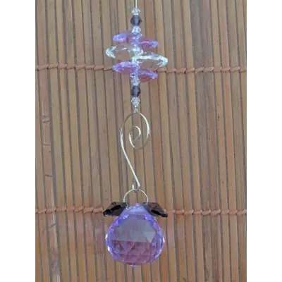 Suspension Spirale Cristal Solaire violet 30mm