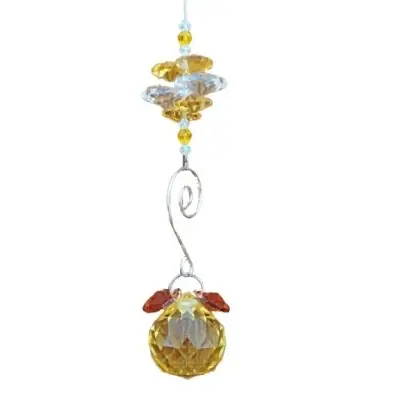 Suspension Spirale Cristal Solaire jaune 30mm