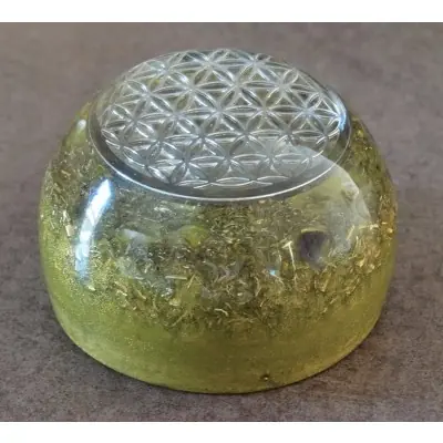 Orgonite Demi Sphère Fleur de vie
