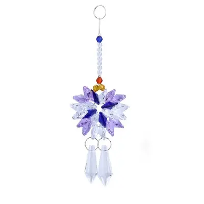 Suspension Fleur Cristaux à Facettes