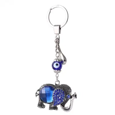 Porte Clés Talisman Eléphant bleu