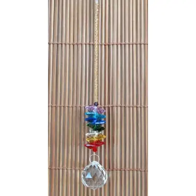 Suspension Cristal Solaire blanc 30mm Cascade