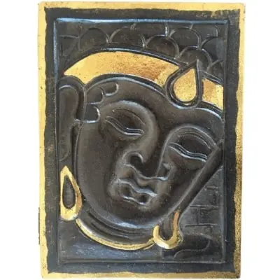 Boîte Bouddha noir et or 19cm