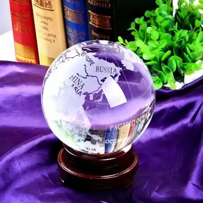 Grande Boule Cristal Globe Terrestre 150mm