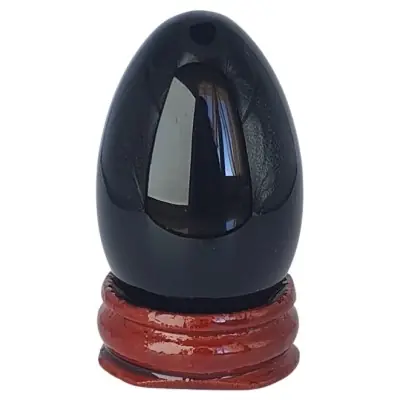 Oeuf en Obsidienne noire 40mm