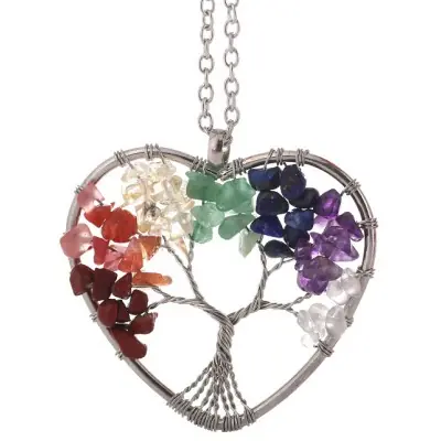 Collier Arbre de vie Coeur des 7 Chakras