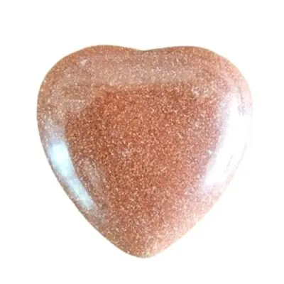 Coeur Cabochon en Pierre de Sable marron