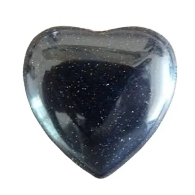 Coeur Cabochon en Pierre de Sable bleu
