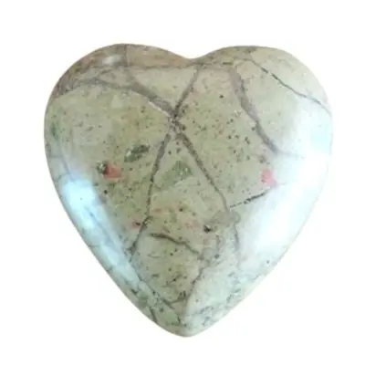 Coeur Cabochon en Unakite