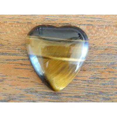 Coeur Cabochon en Oeil de Tigre marron