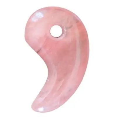 Pendentif Virgule en Quartz Cerise