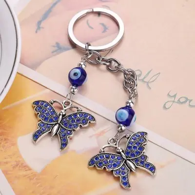 Porte Clés Talisman Double Papillons