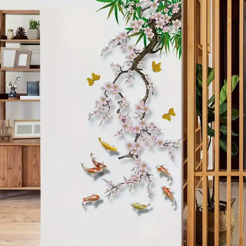 Sticker Danse des Carpes Fleurs de Cerisiers