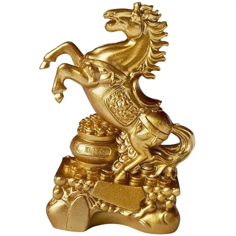 Statue Cheval au Trésor dorée