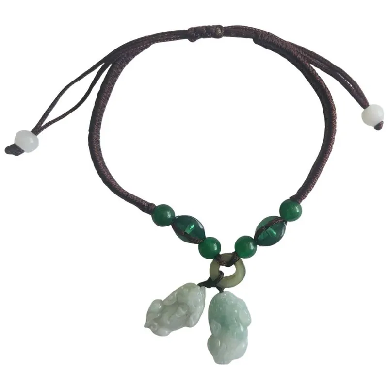 Bracelet Double Pi Yao Jade vert