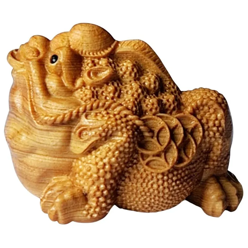 Crapaud de la Richesse Chan Chu en bois