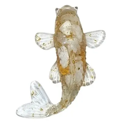 Figurine Poisson Carpe en Howlite blanche