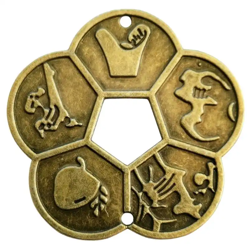 Pièce Talisman Fleur de Prunier des Cinq Bénédictions