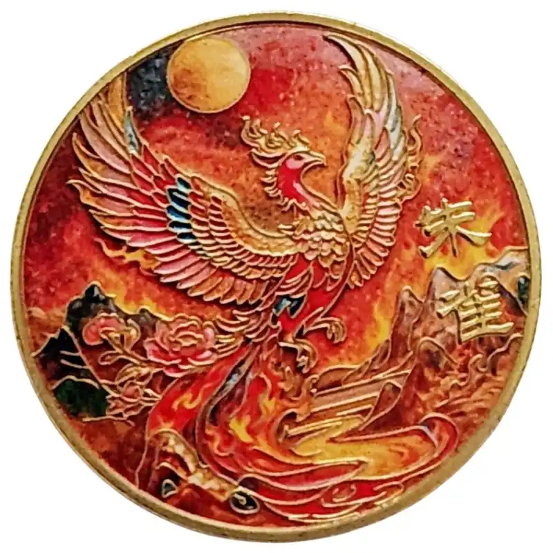 Amulette Phénix Rouge Rayonnant