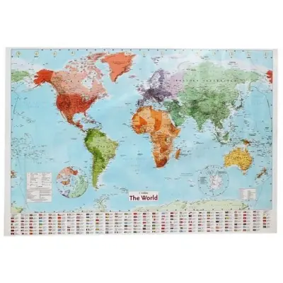 Grand Poster Mappemonde Colorée