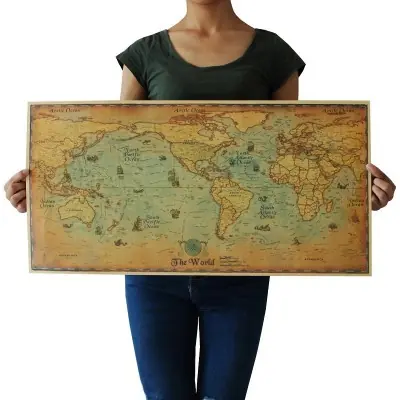 Poster Mappemonde Retro