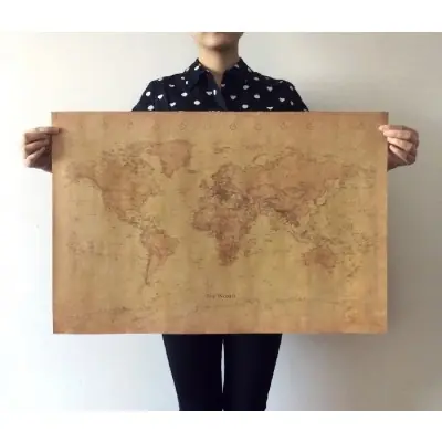 Poster Mappemonde Fuseaux Horaires