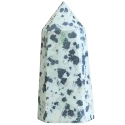 Pointe Obélisque Chakra en Jaspe Dalmatien