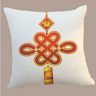 Housse de Coussin Noeud Mystique rouge et doré