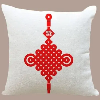 Housse de Coussin Suspension Noeud Mystique rouge