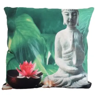 Housse de Coussin Bouddha Bol à Offrandes droite