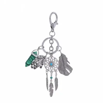 Porte Clés Attrape Rêves Protecteur en Malachite