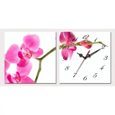 Horloge Murale Diptyque Fleurs d’Orchidées