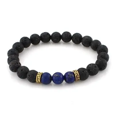 Bracelet Pierres de Lave et Lapis lazuli