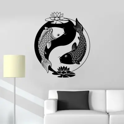 Sticker Poissons Carpes Yin Yang