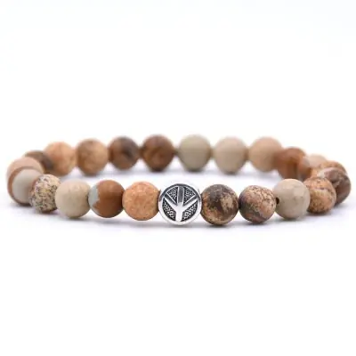 Bracelet Symbole de la Paix en Jaspe Paysage